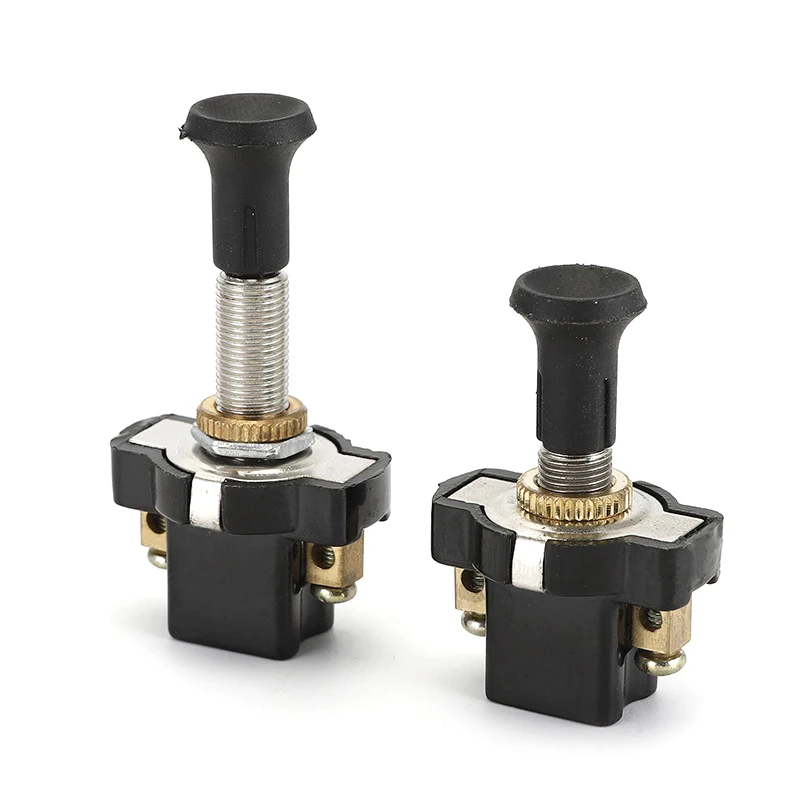 【New】Durable High Performance On-Off Long Push Pull Switch 12V 13mm 20mm Screw Terminals
