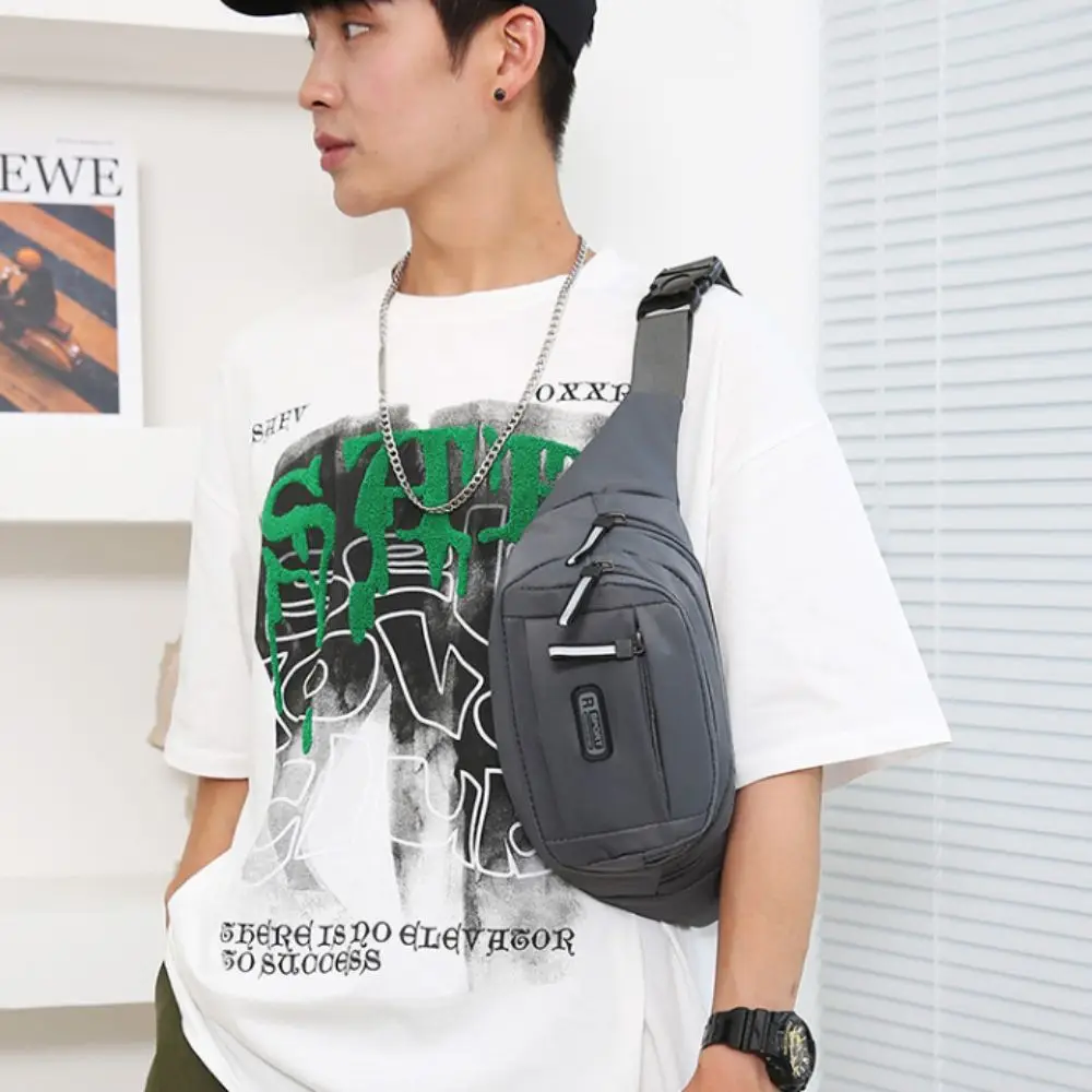 Nylon Men Multifunctional Waist Bags Large Capacity Adjustable Crossbdoy Chest Bag Lightweight Casual Men Running Pouch Belt