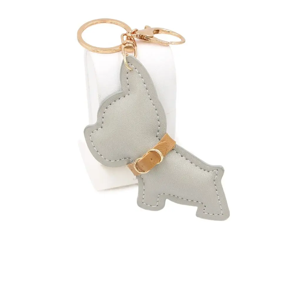 

Cute PU Leather Bulldog Keychain Animal Dog Cute Puppy PU Leather Dog Hanger Cartoon Fashion Bulldog Bag Pendant Car Accessory