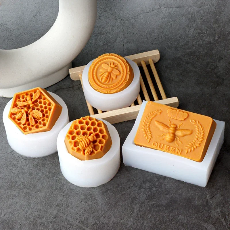 3D Bee Honeycomb Silicone Candle Mold Beehive Aromath Plaster Soap Epoxy Resin Mould Home Decor Hives Molds Handicraft Gift Make