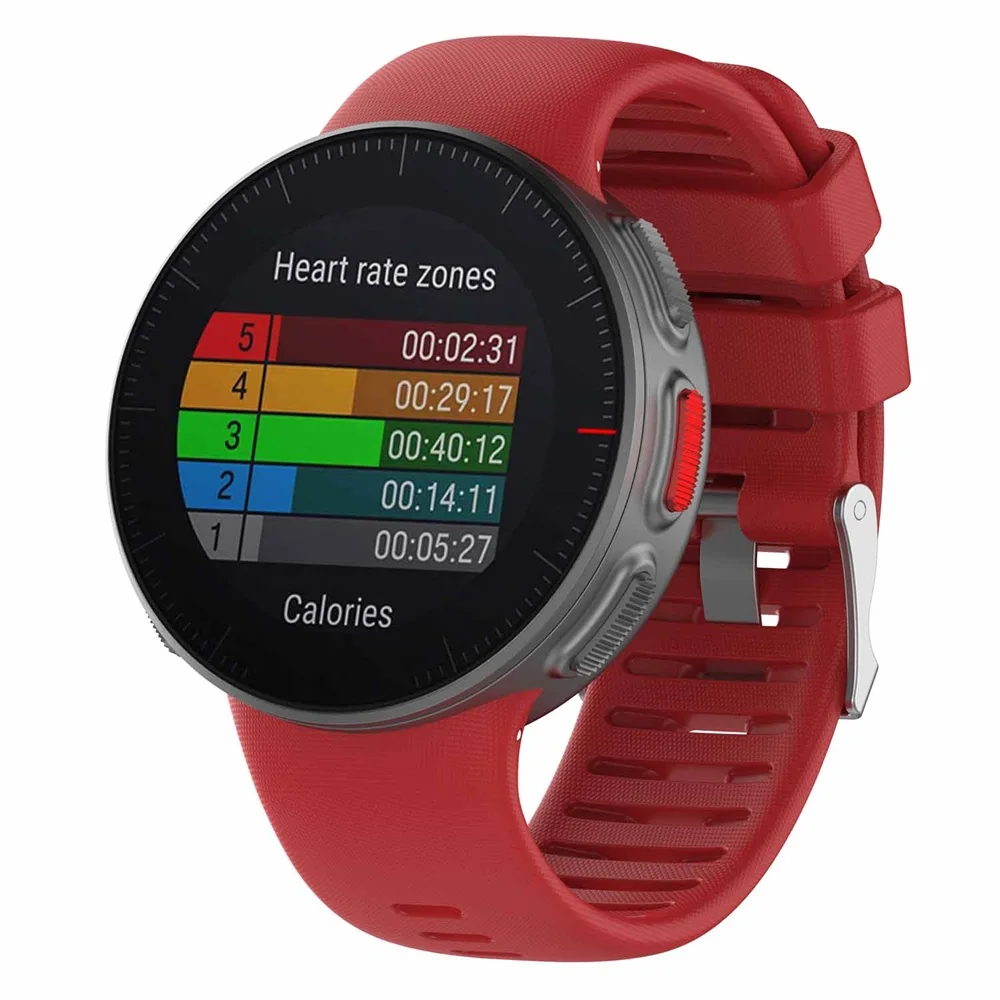Bracelet Pour Montre Polar Bracelet Silicone De Rechange INF Pour Polar Vantage V - 22mm - Gris - Longueur Réglable Bracelet Silicone Sport