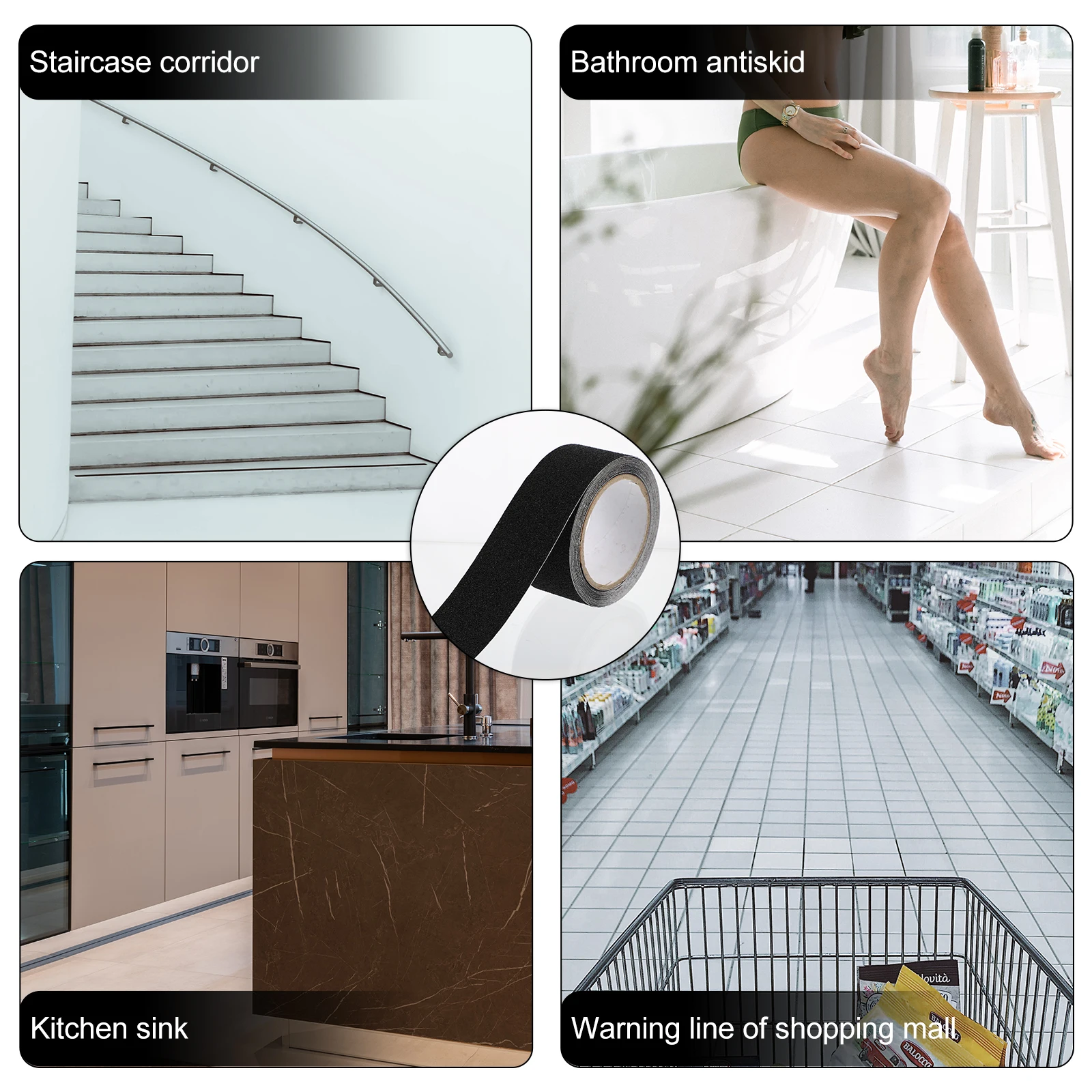 

5M Anti-Slip Roll Wear-Resistant Waterproof Floor Tape For Stair Treads Bathroom Nonslip Adhesive Roll Stair Sticker Warning