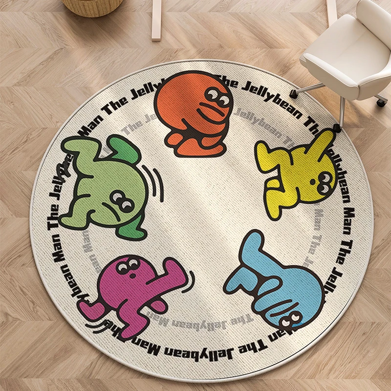 Children Room Round Cartoon Character Carpet Reading Area Interesting Carpets Living Room Bedroom Studyroom Nonslip 2024 New Rug