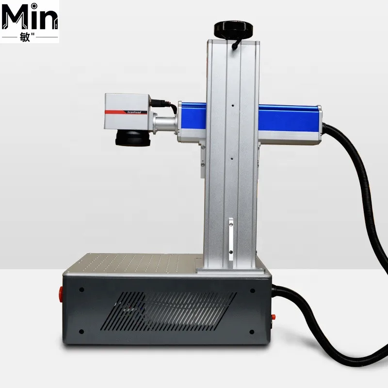 50W Desktop Fiber Marking Machine With Rotary Axis Cutting Engraving Machine for Metal Jewelry Marking Lab