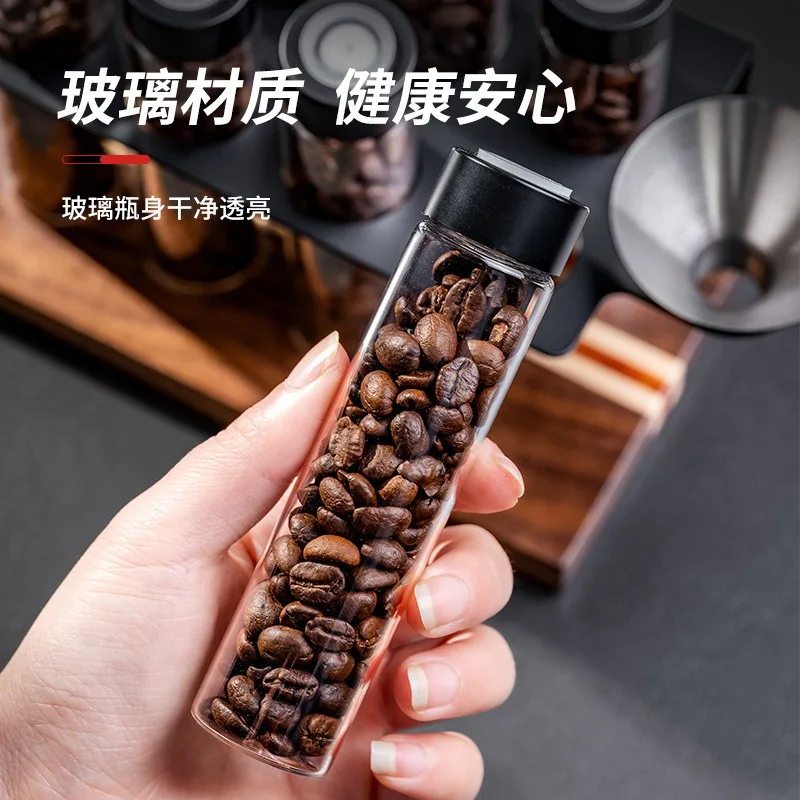 Suitable for coffee bean sealed tank display stand transparent storage tank one-way exhaust valve smelling bottle