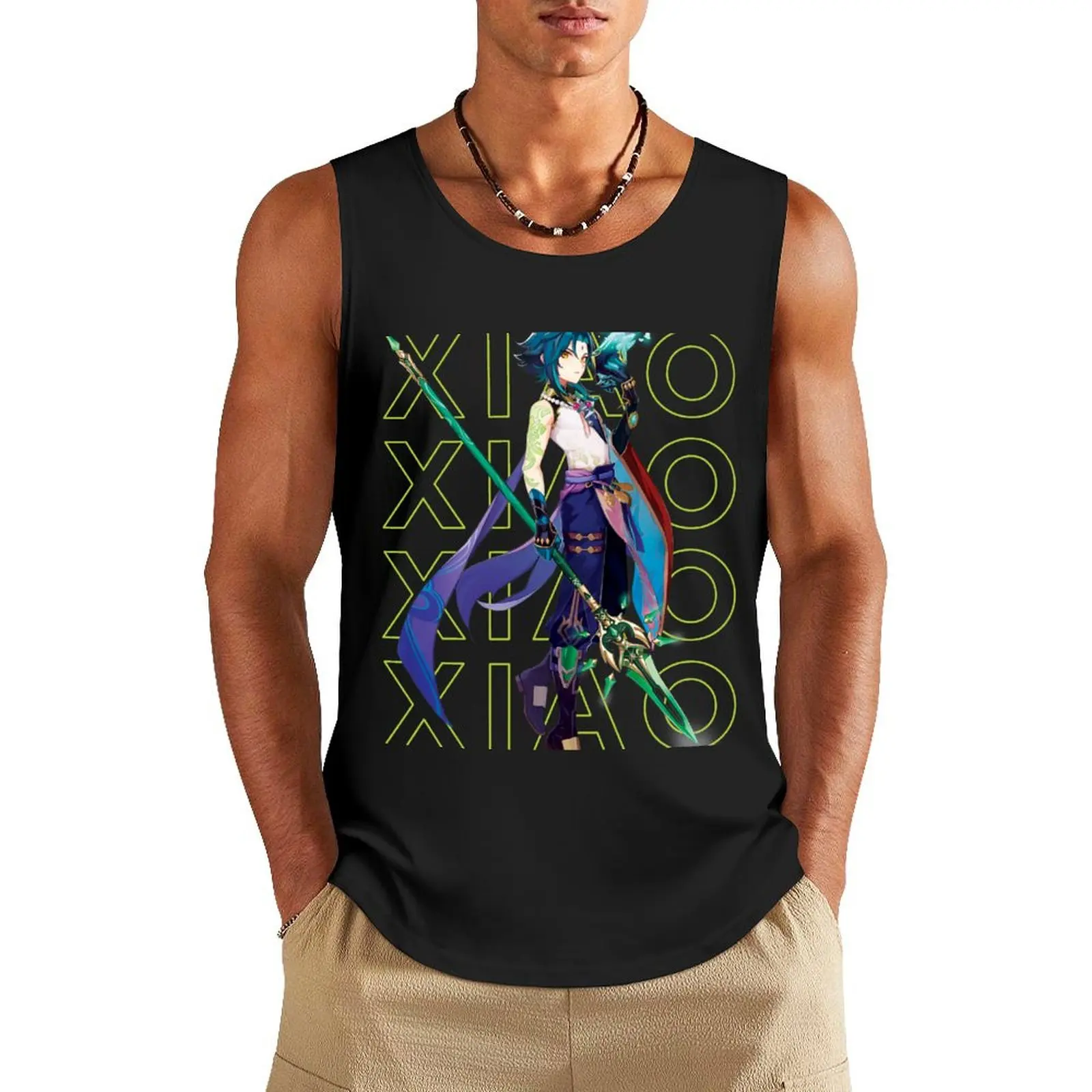 

Genshin Impact Xiao Design Tank Top Sports clothing sleeveless vests Men's gym