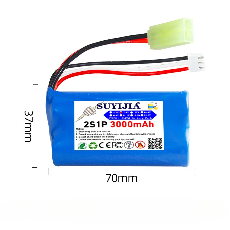2S1P 7.4V 3000mAh 18650 Li-ion Battery for Wltoys 10428 12428 12423 RC Car Parts 2S 7.4V Battery For Wltoys 144001 124017 124019