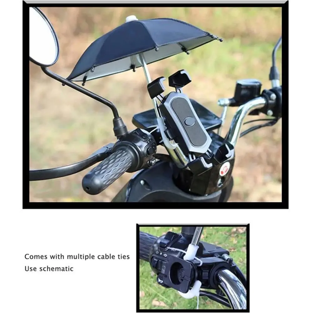Phone Parasol Sun Protection Novelty Waterproof Mini Umbrella Bicycle Phone Holder Sunshade Umbrella Motorcycle Phone Holder