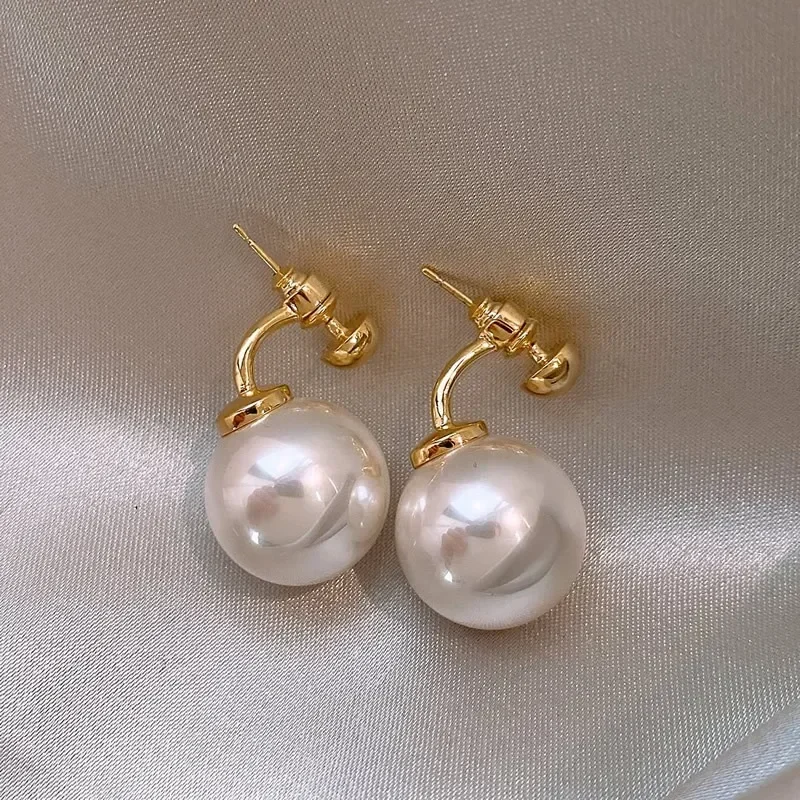 French Elegant Imitation Pearl Stud Earring for Korean Fashion Jewelry Party Women's Sweet Valentine's Accessories 2023 New