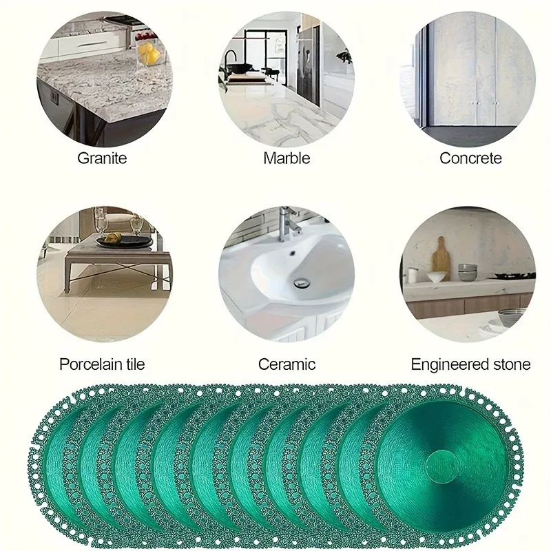 10 Peças de Lâminas de Serra Multifuncionais HSS - Rodas de Aço Ultra-Finas de 4 Polegadas para Azulejos/Mármore