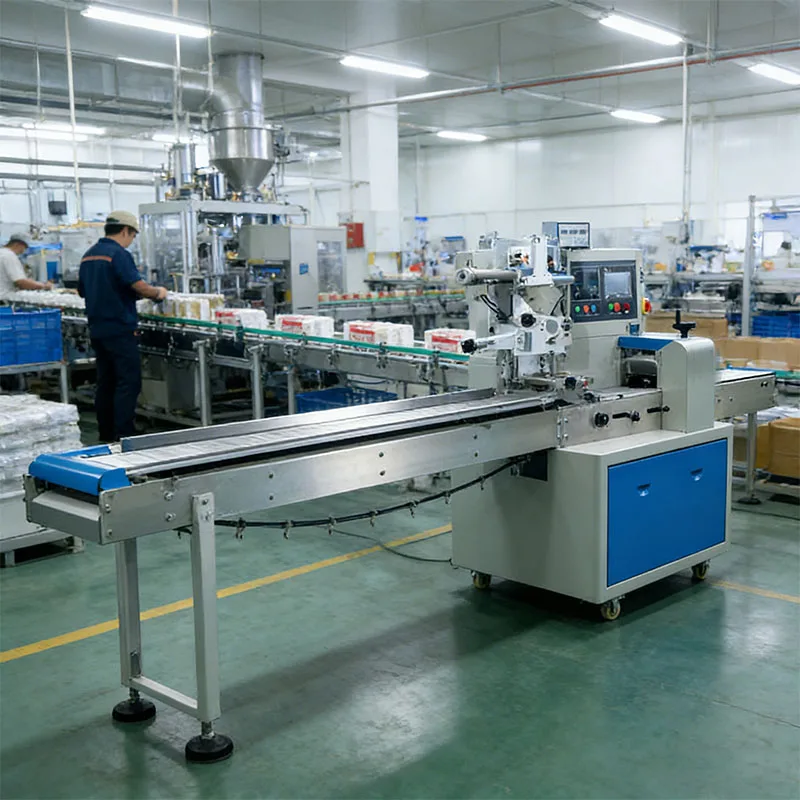 High-Speed Auto-Feeding Pillow Packaging Machine with Nine Servo Motors, Stable and Easy to Operate Customized