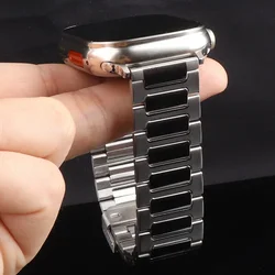 Cienki pasek ze stali nierdzewnej do Apple Watch Band Ultra 2 49mm 44mm 45mm 41mm 40mm 38mm pasek iWatch Series SE/9/8/7/6/5/4/3