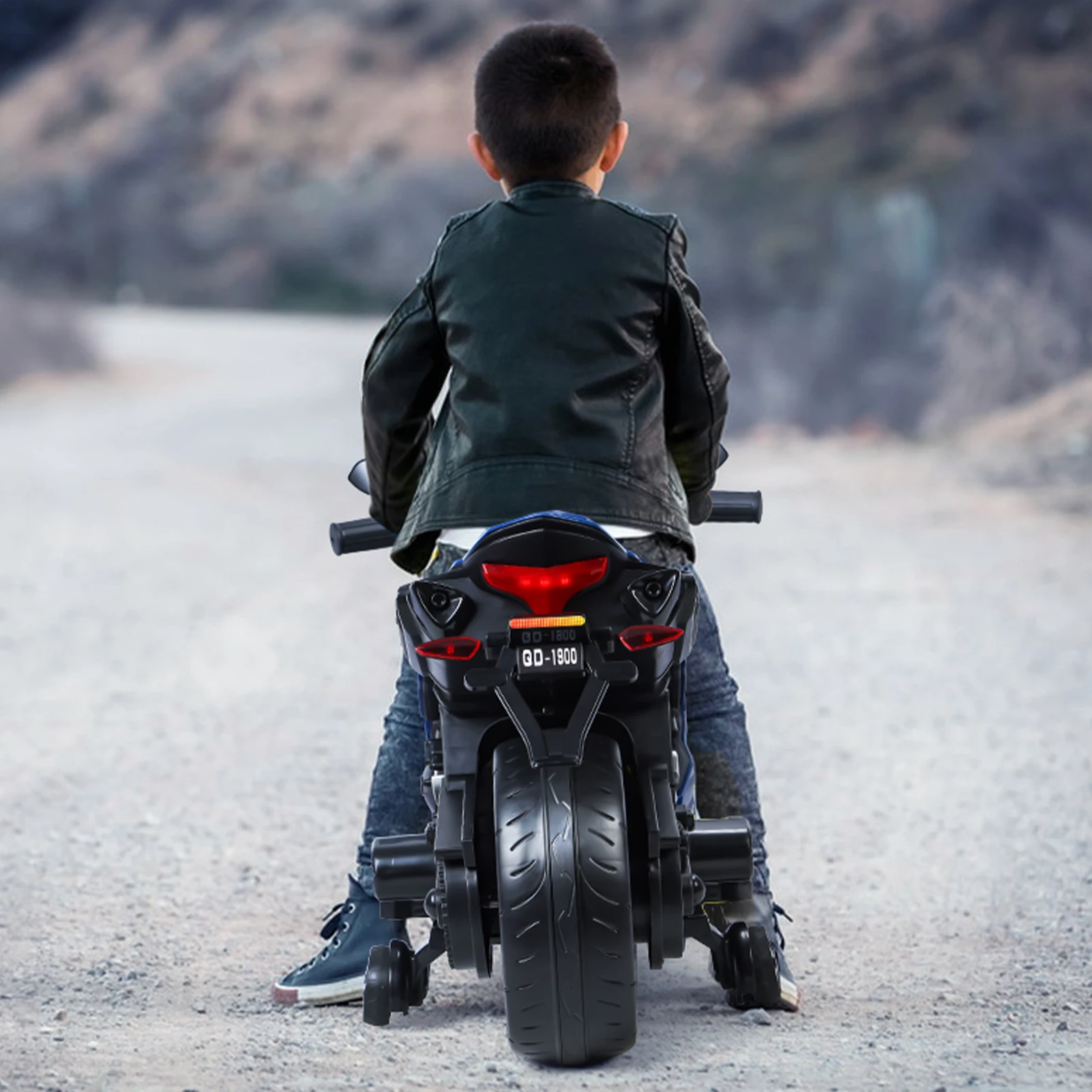 Motocicleta eléctrica para niños, velocidad de hasta 9mph, ruedas auxiliares de seguridad, bicicleta eléctrica de Cross para niños