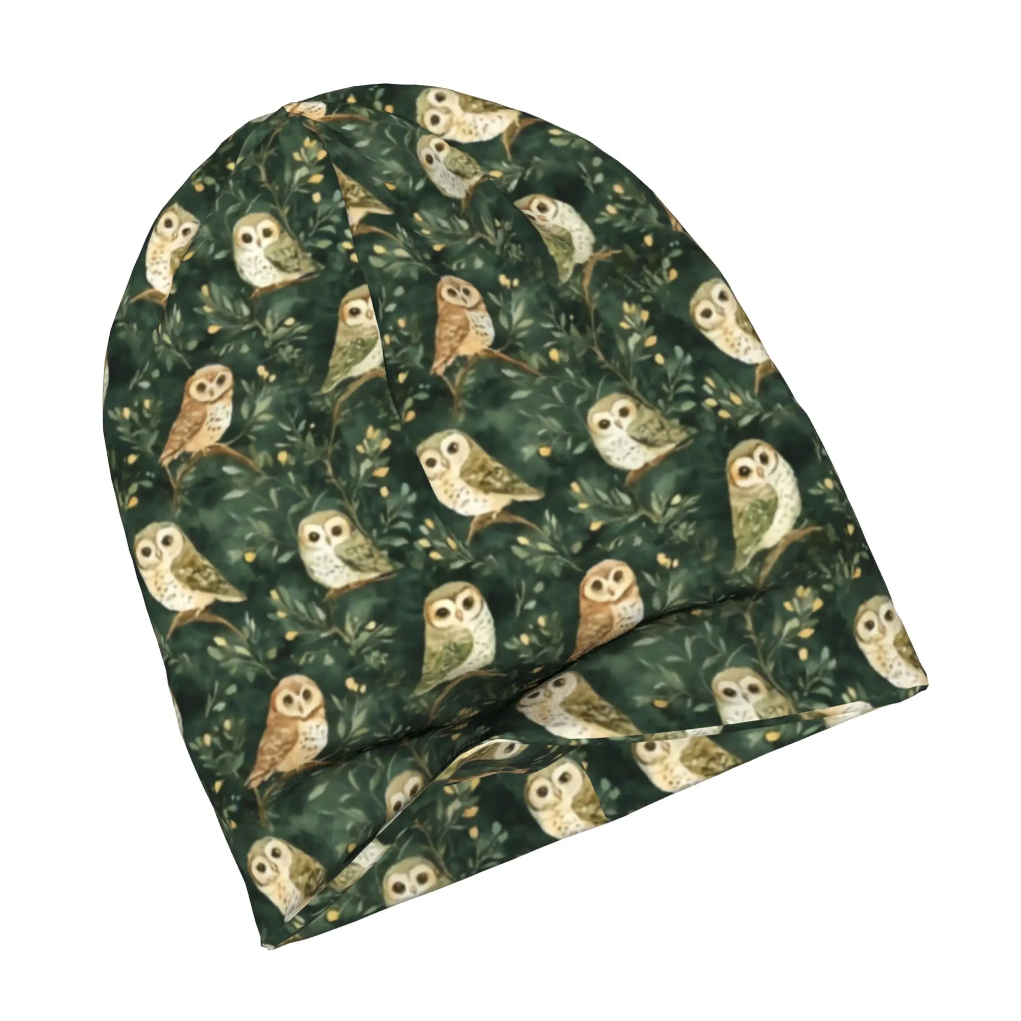 Small Scale Night Owl Skullies Beanies Caps Unisex Winter Warm Knit Hat Men Women Street Adult  Bonnet Hats Outdoor Ski Cap