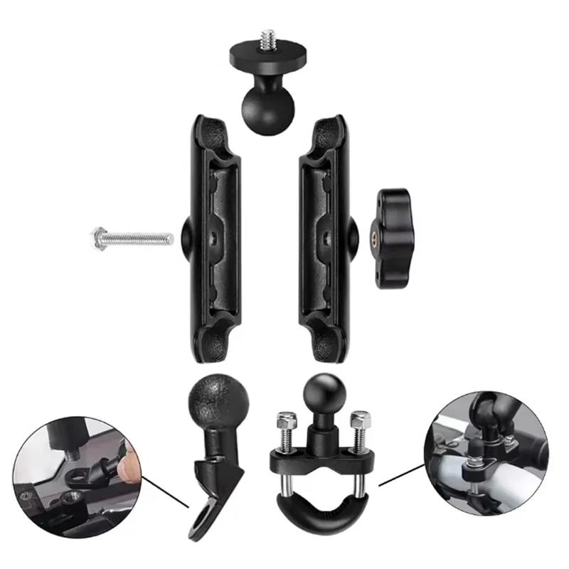 Moto Monopod Handlebar Accessories Kit Motorcycle Bike Mount Selfie Stick For GoPro 13 12 11 10 9 Insta360 SJCAM DJI Osmo