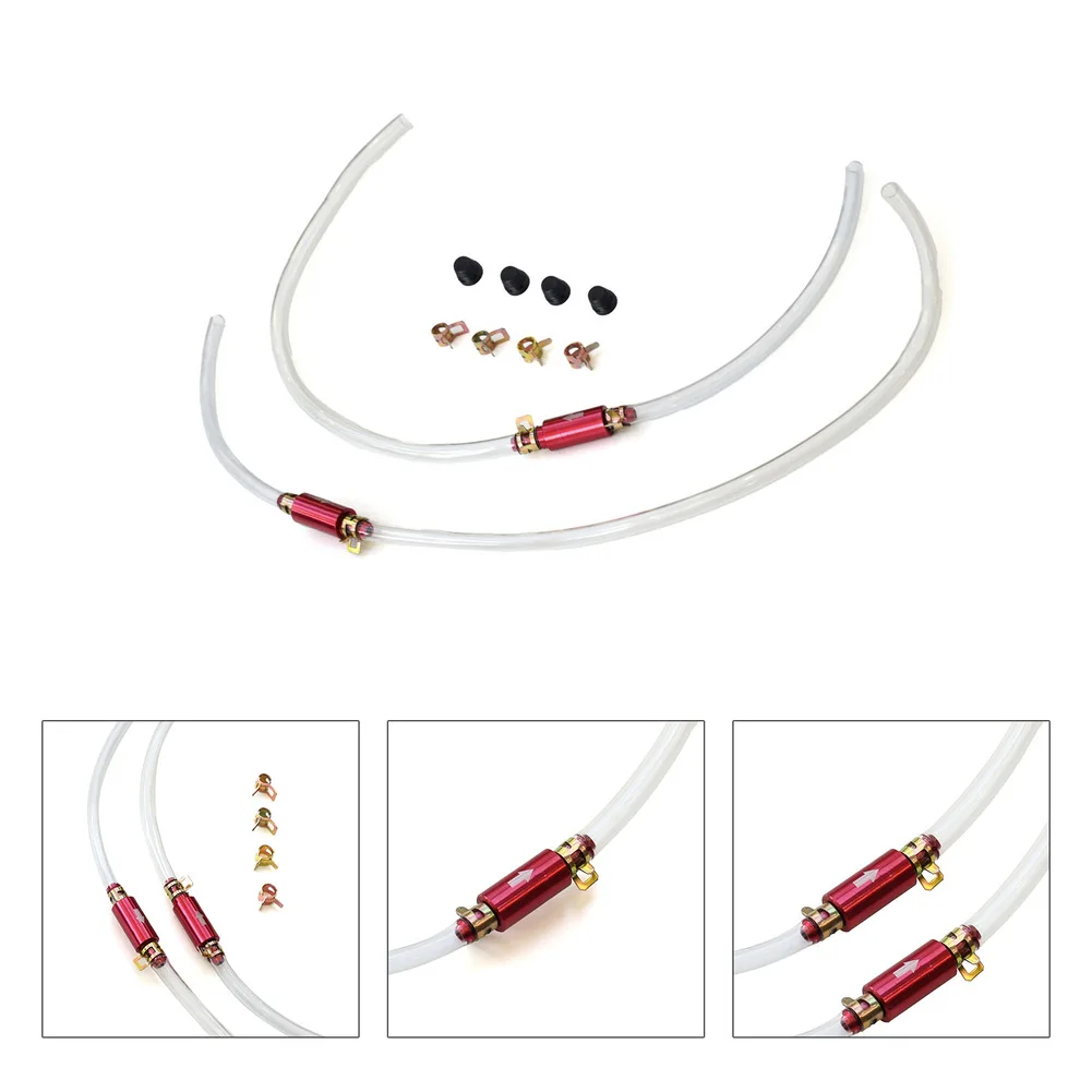 2Pcs 6mm Brake Bleeder Hose With One Way Check Valve Tube For Motorcycle Car Hydraulic Clutch Fluid Air Removal Tool Kit