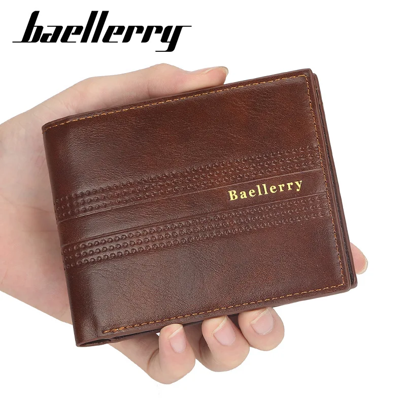 Wallet For Men's Short Korean Thin Multi-Card Tri-fold Opening and Closing Embossed Coin Purse Simple Opening Sewing Soft