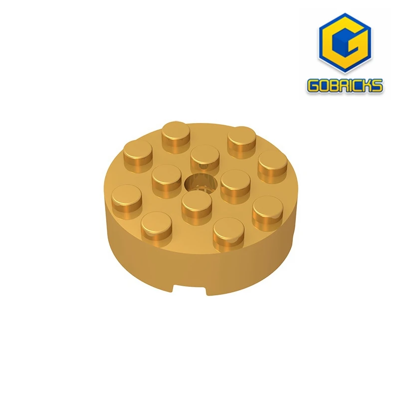 Gobricks GDS-952 Brick, Round 4 x 4 with Hole compatible with lego 87081 DIY Educational Building Blocks Technical