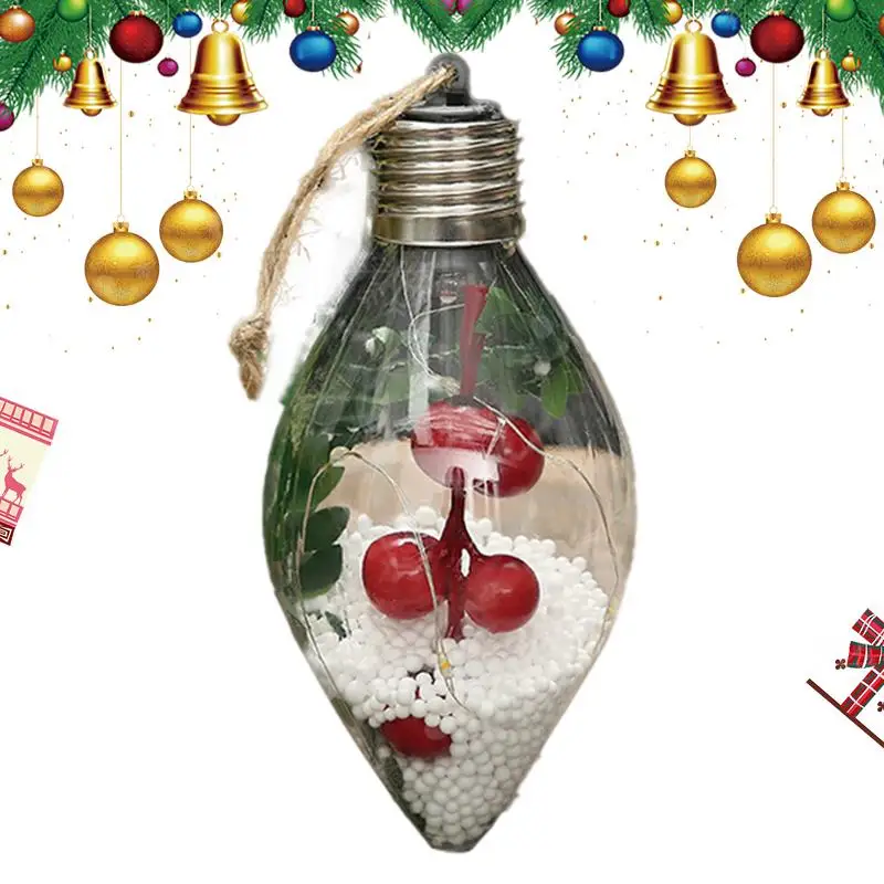 

Christmas Tree Balls Light Bulb Transparent Christmas Ball Hangable Ornament Parties Decorating Supplies Festival Home Decor For