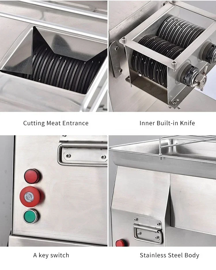Factory Outlet Electric Table Type Automatic Commercial Meat Slicer Cutter Shredded Meat Cutting Machine