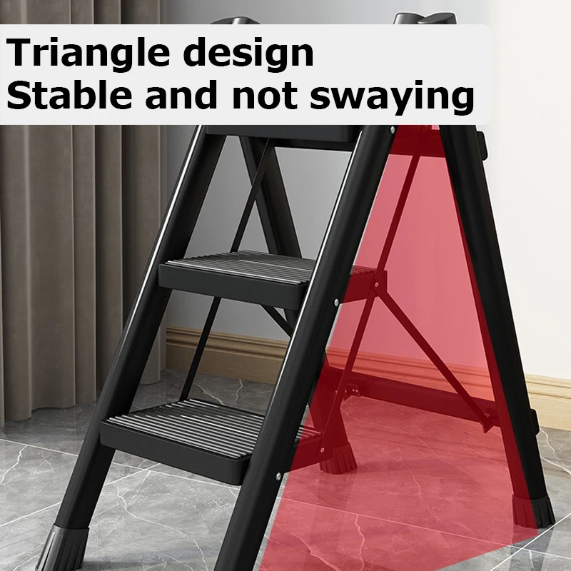 Folding Ladder Protable Step Stool Foldable House Ladder For Home Library Thickened Stairs Small Stool Arrow For Kitchen