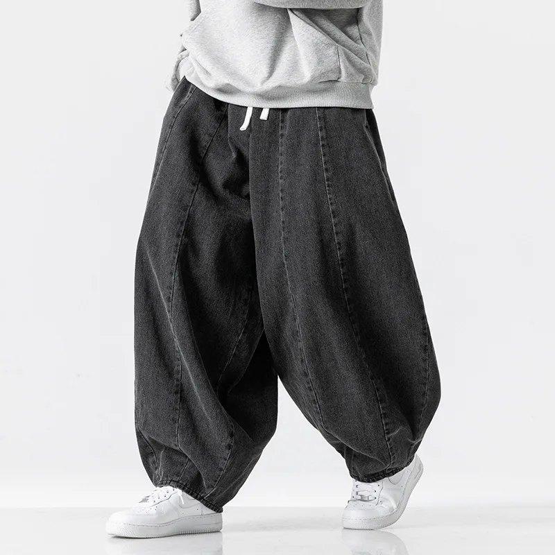 Japanese Loose Harem Straight Wide Leg Pants Men's Plus Size Casual Drape Trousers