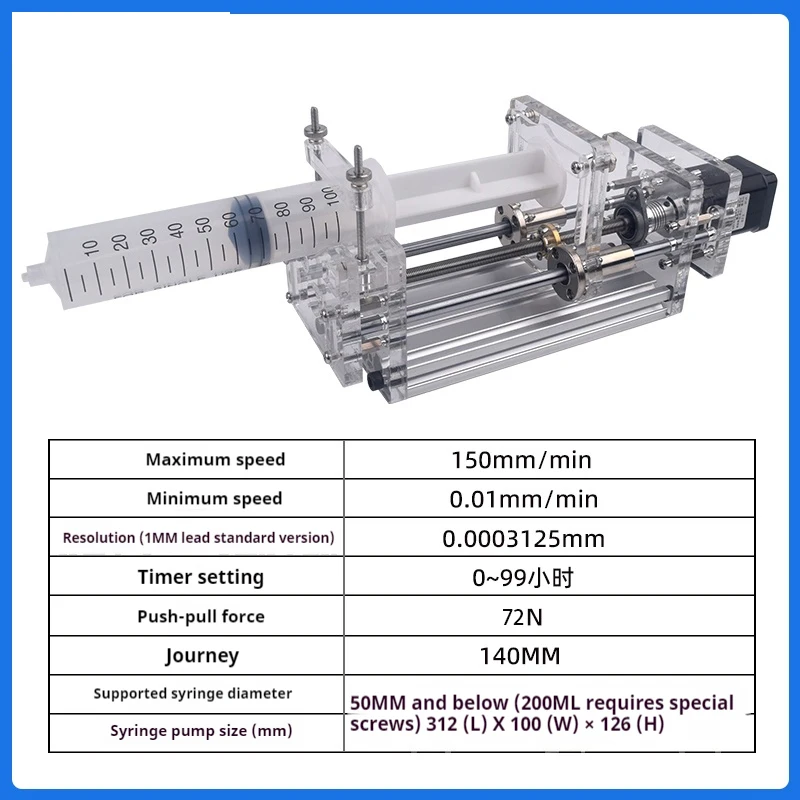 1-150ML Laboratory Micro Syringe Pump Desktop Precision Electric Injection Pump Propel Pump Liquid Glue Dispenser DC 12V NEW