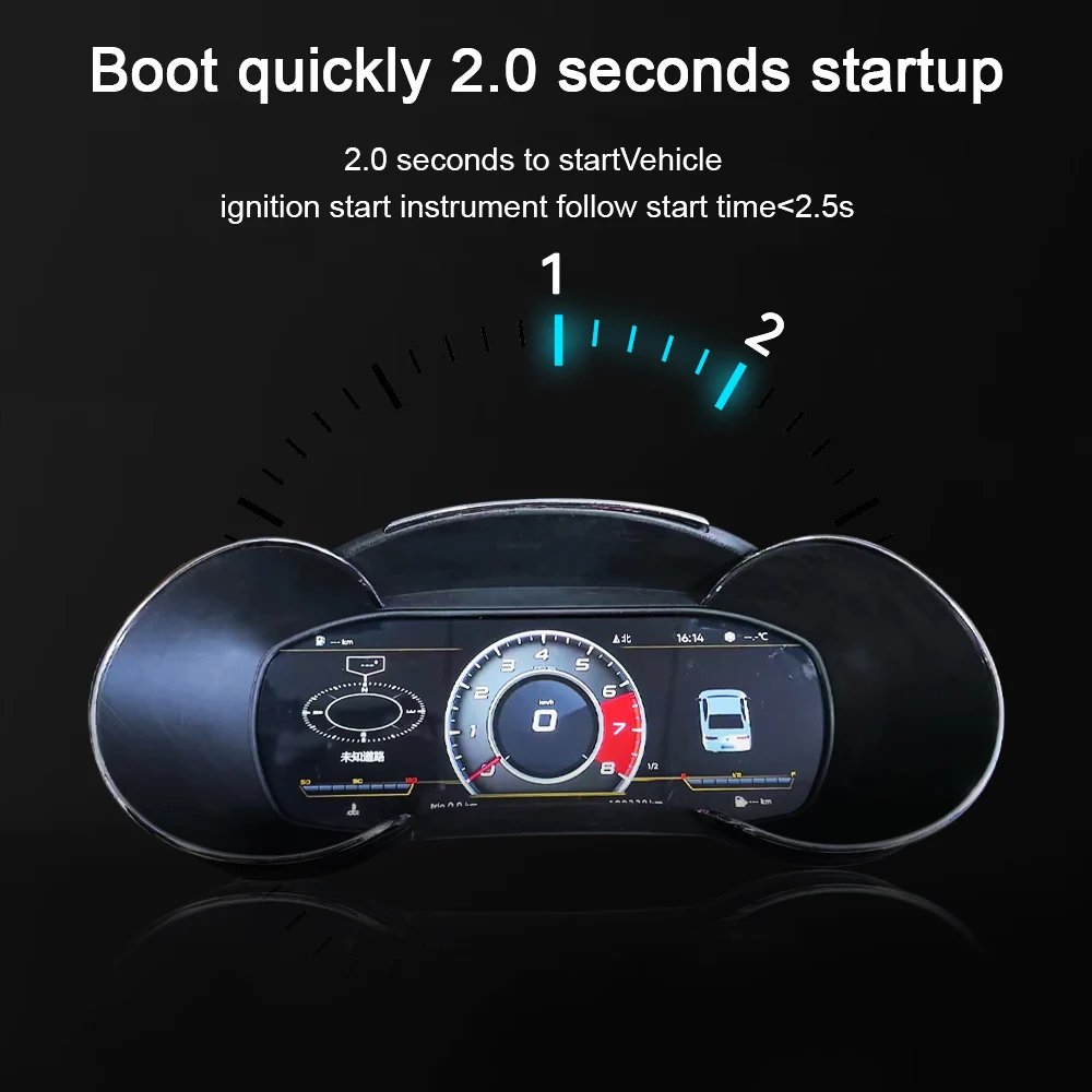 Panel Instrumen Digital LCD 12,3 Inci untuk A3 2014-2020, Speedometer Odometer, Kluster Instrumen Digital, Virtual Gauge Cockpit