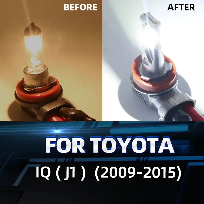 2pcs Car LED Front Fog Light Bulbs Dual Color Switchback No Error For Toyota IQ J1 2009 2010 2011 2012 2013 2014 2015