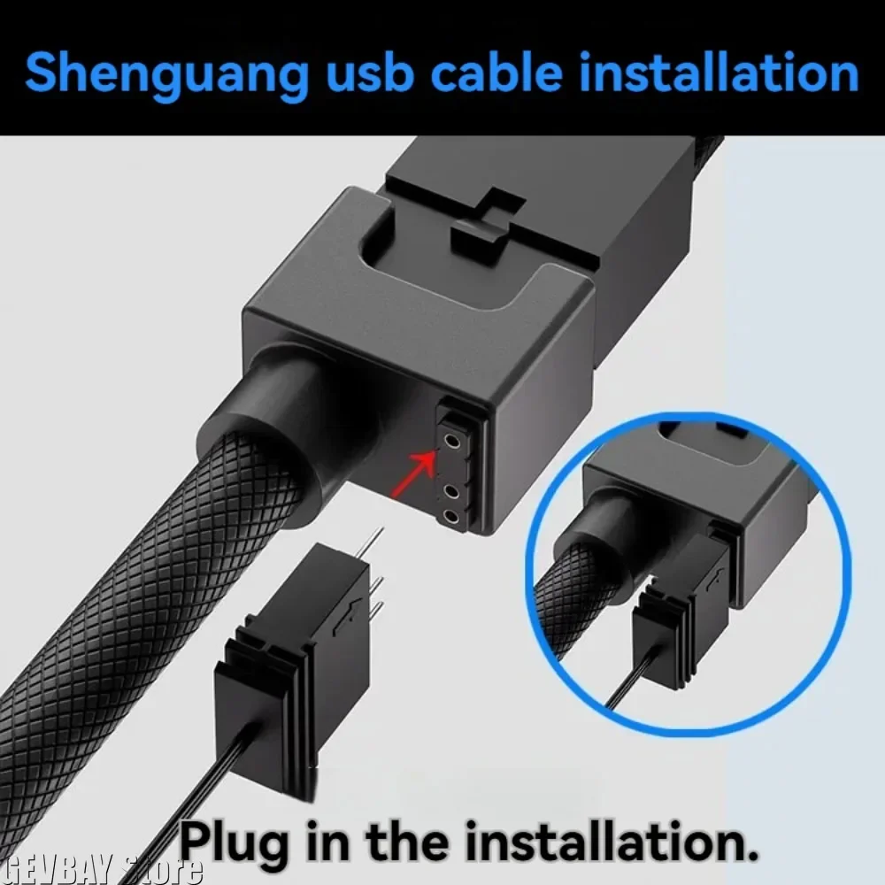 CPU 8PIN ARGB Extension Cable 90° Right Angle Male To Female 18AWG 5V 3Pin For PC Motherboard