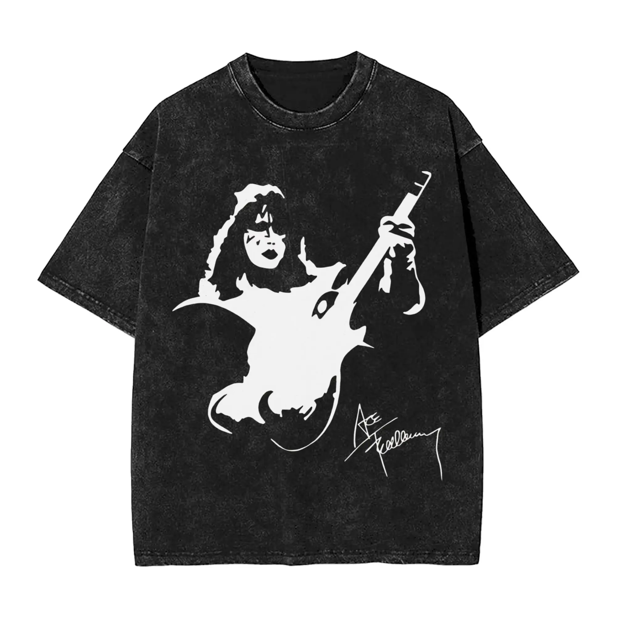 

Ace Frehley The Spaceman 1951-2025 поцелуй группа мытая футболка уличная одежда хип-хоп новинка футболка для мужчин женщин с коротким рукавом оверсайз