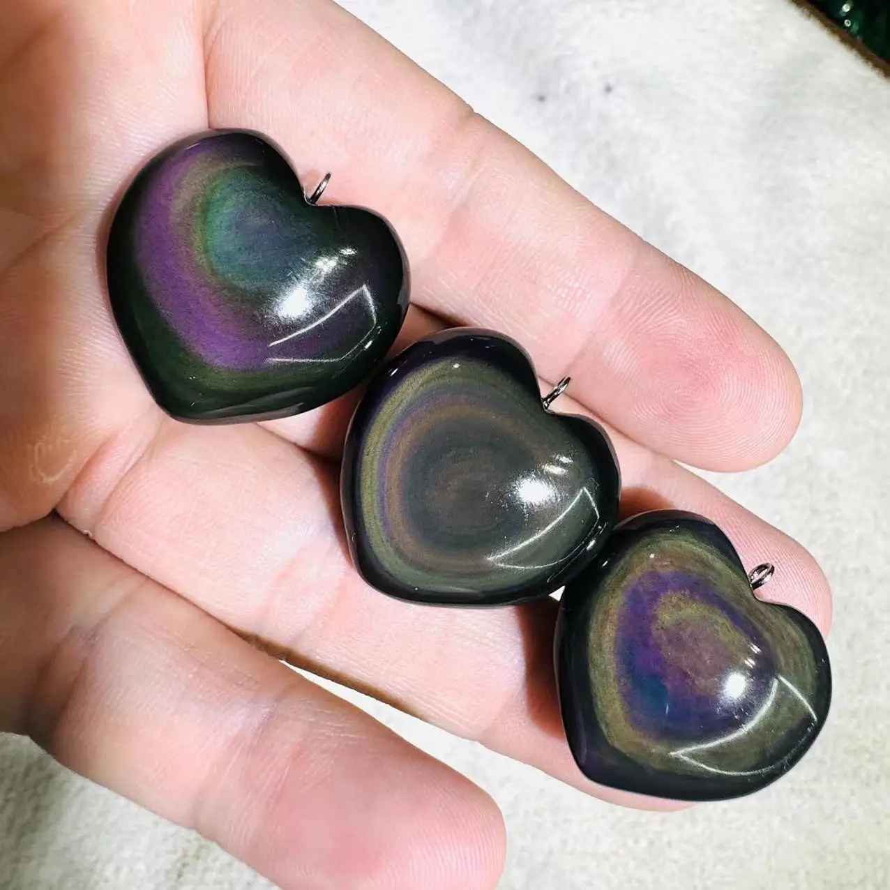 AAA Rainbow Obsidian Necklace Pendant Natural Gemstone Jewelry Heart Pendants For Women For Men For Gift Wholesale !