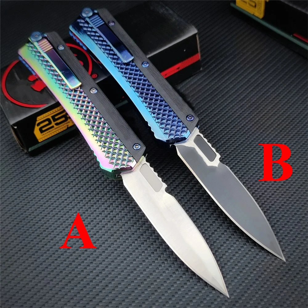 Micro Glykon Pocket Knife D2 Blade Zinc Alloy&G10 Handle Outdoor Camping Hunting Knives EDC Self Defense Tool for Gifts