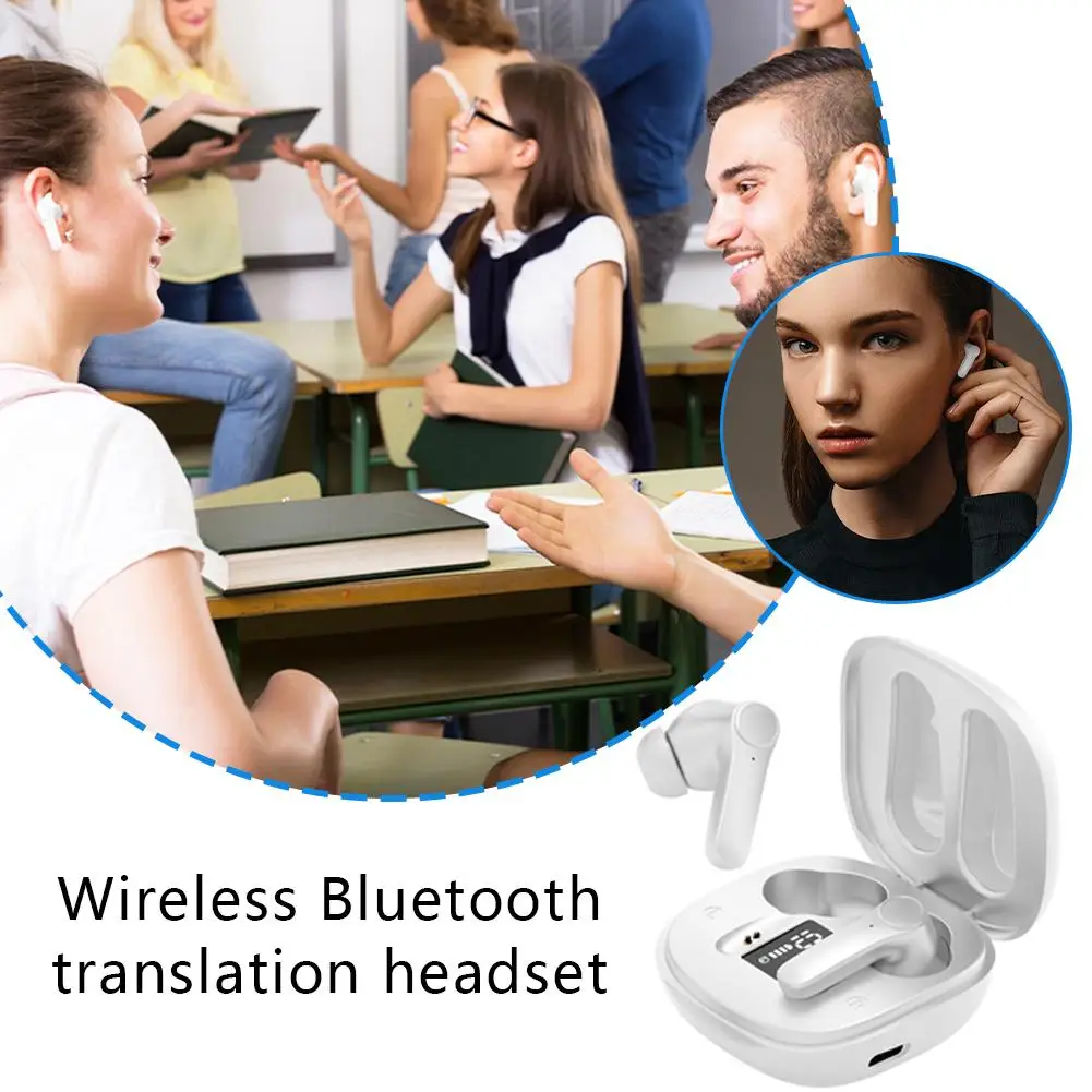 New Translation Headphones B11 Instant Languages Translate Voice Translator Smart Translator Earphone Wireless Bluetooth V3P5