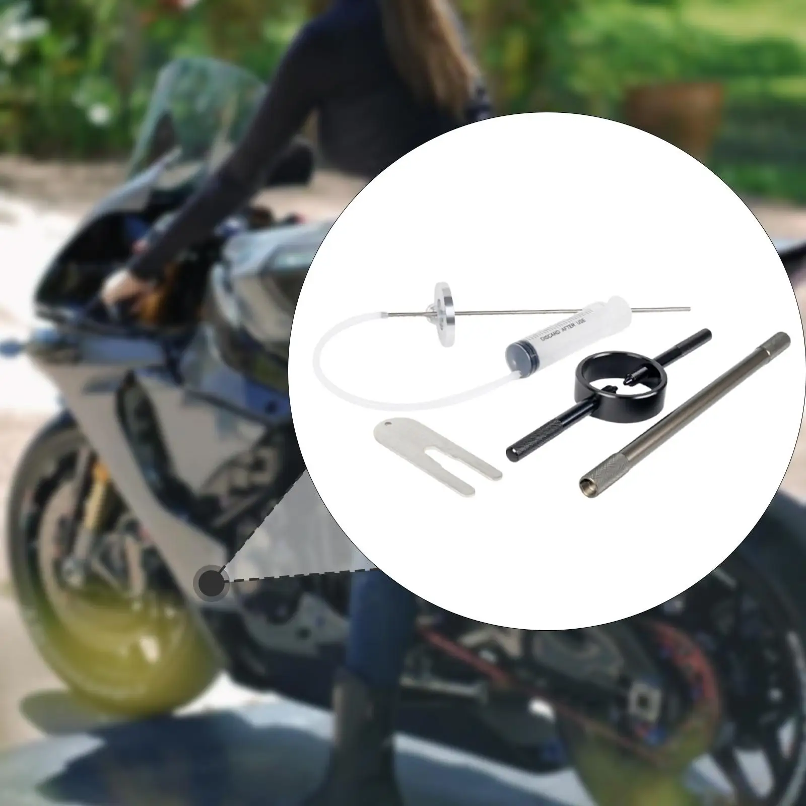 Universal Fork Spring Compressor Accurate Oil Measurement Damper Bleed Tool for Motorcycle Repair