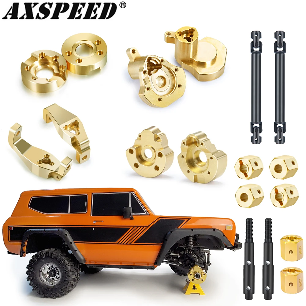 AXSPEED Heavy Brass Counterweight Portal Drive Housing Steering Knuckle Bearing for Redcat Gen8 1/10 RC Crawler Car Parts