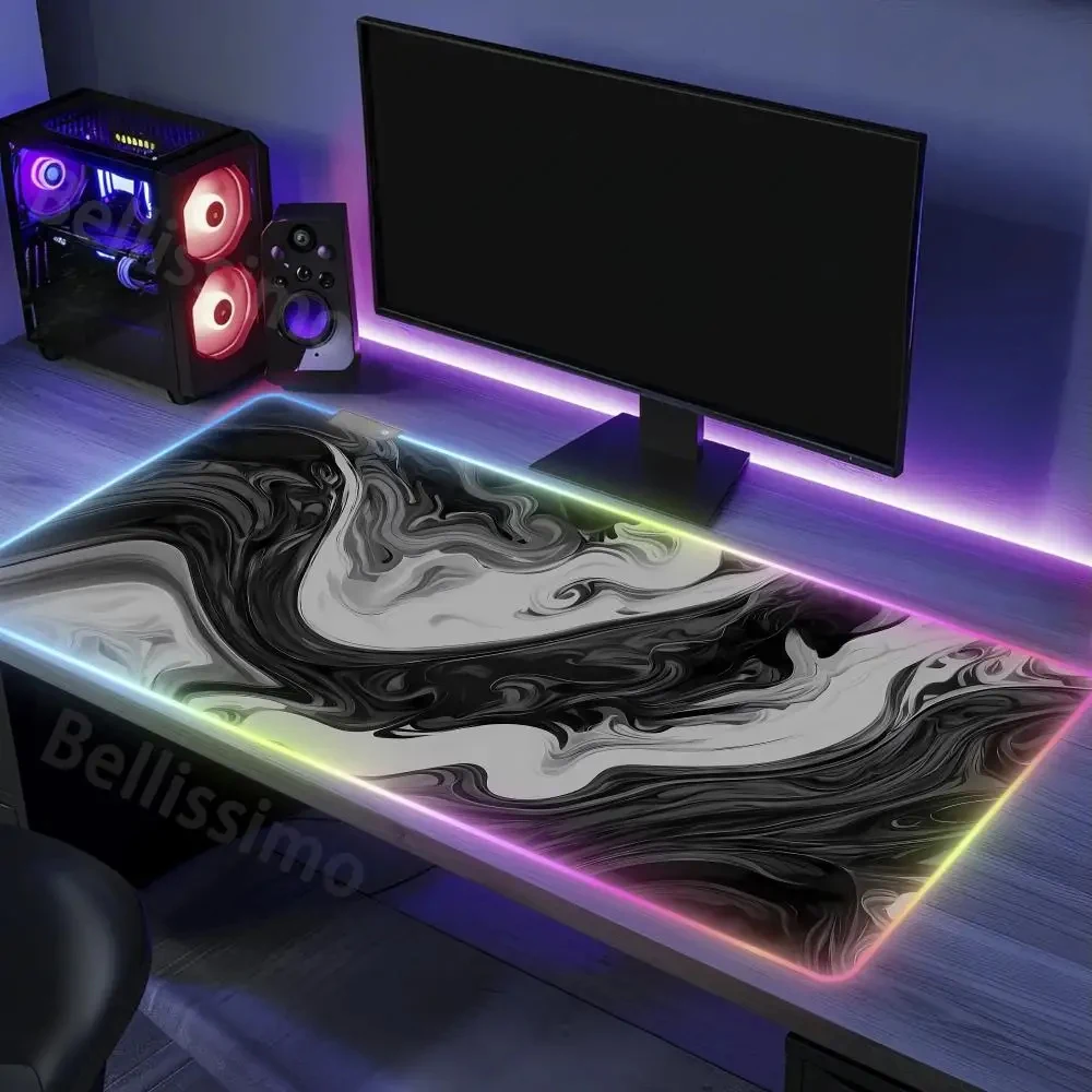 XXL Strata Liquid 600x1200mm RGB Luminous Mouse Pad Computer Laptop Anime Keyboard Mouse Pad Large Gaming Mouse Pads Keyboard