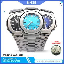 6 Colors Luxury 40MM Square NH35 Movement Automatic Mechanical Men's Watch Sapphire Crystal Date Stainless Steel Strap