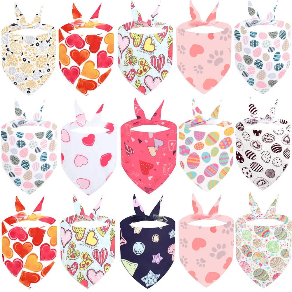 30pcs Love Style Dog Bandana Valentine's Days Pet Supplies Polyester Pet Dog Bandanas Small -Middle Dog Scarf Dogs Cats Bibs