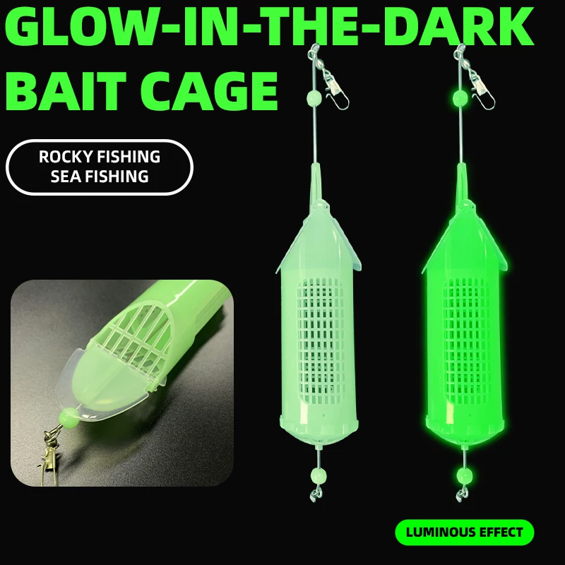 ZYZ Large Luminous Bait Cage Plastic Shrimp Cage Reusable Nesting Device Nesting Cage Sea Boat Fishing Bait Thrower Tackle