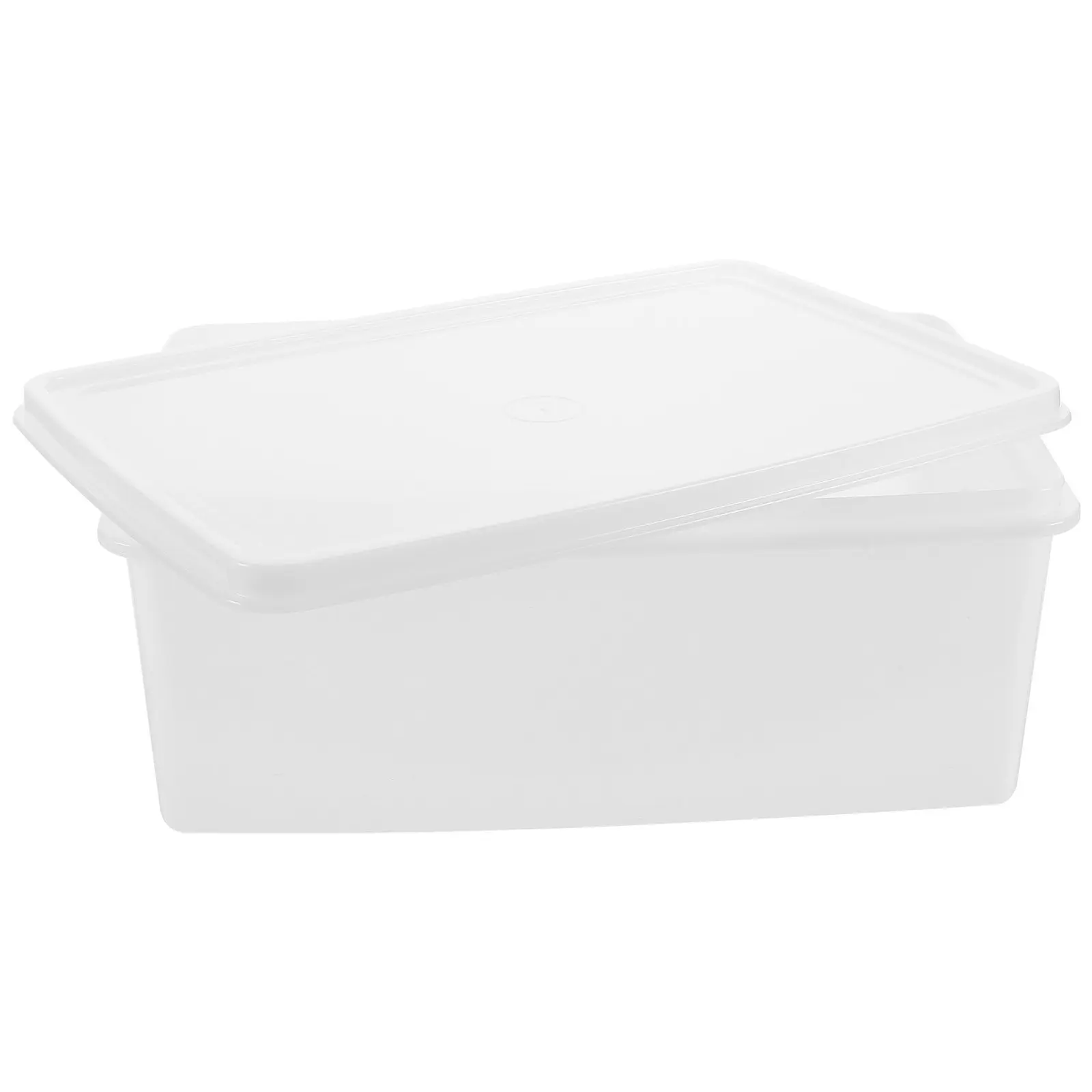 2.1L Transparent Plastic Food Crisper Single Layer Storage Box Lid Stackable Reusable Fresh Keeper for Kitchen Home Office