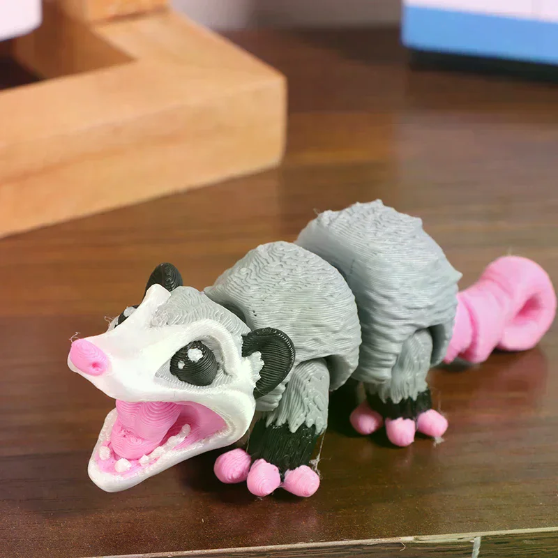 Opossum Articulated 3D Printed Fidget Figurine Sensory Desk Companion For Stress Relief & Focus Gifts