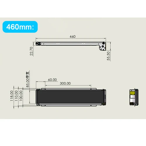 Imagen 2 del producto Mini cinta transportadora, marco de acero inoxidable de 460mm, correa de PU, máquina expendedora de 24V, canal de carril de carga de pista automática sin alimentación
