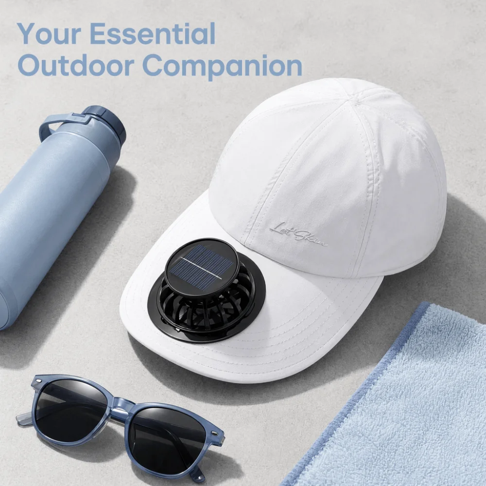 Solar Charging Solar Fan Hat USB Charging UV Resistant Rechargeable Sun Hat Breathable Design Large Eave Baseball Cap Outdoor