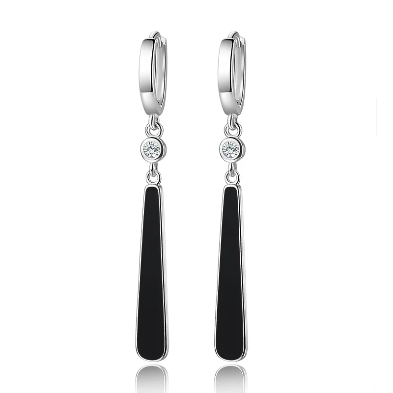 925 Silver Earrings Jewelry High Quality Retro Simple Pattern Purple White Sterling  Silver Zircon Earrings Hot Sale