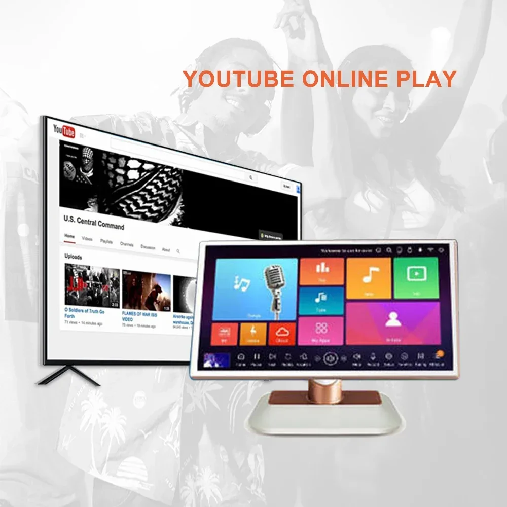 Karaoke Touch Screen Android Vending Mchaine Ktv Jukebox Karaoke Machine 19 Inch platinum Movie Microphone Rohs Color Rose