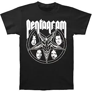 Men'S Pentagram Logo T Shirt Small Black