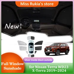 Car Full Sunshades for Nissan Terra WD23 X-Terra 2019~2024 Roof Windows Sun Visor Windshield Curtain Sunroof Cover Accessories