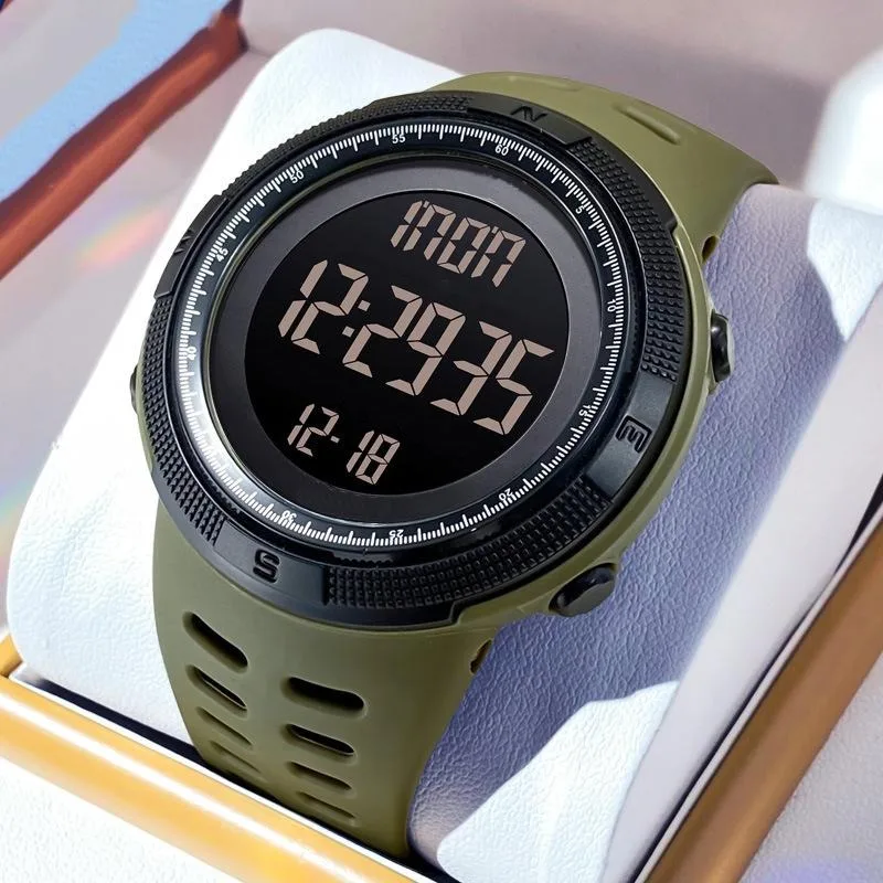 Men Fashion Multi-function Digital Sports Rubber Casual Outdoor Watch