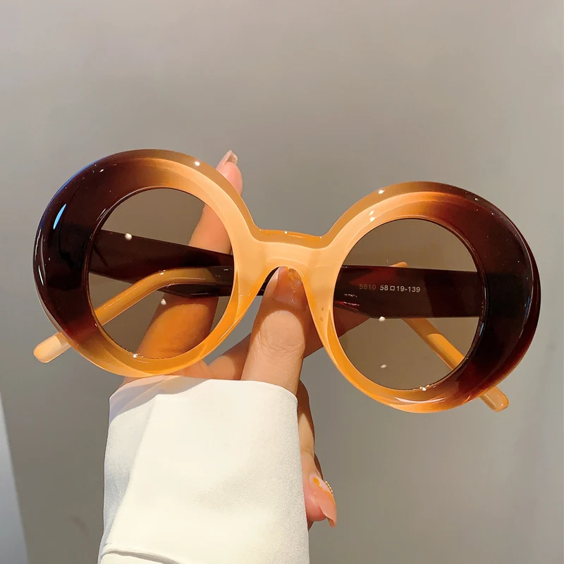 KAMMPT Vintage Round Sunglasses Women 2023 New Fashion Candy Color Outdoor Beach Shades Trendy Ins Brand Designer UV400 Eyewear
